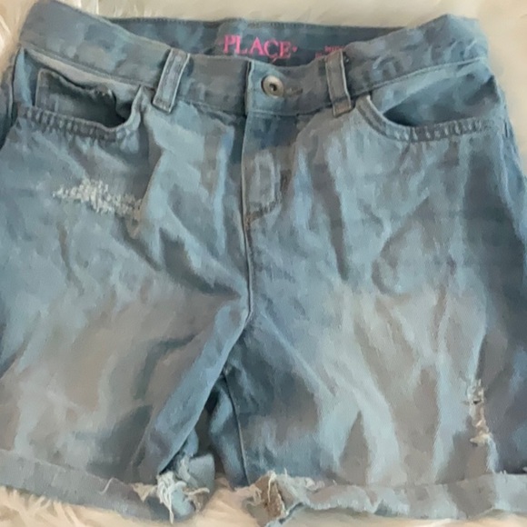 Place Blue Jean Shorts Distressed Casual - Picture 1 of 5